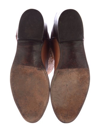 Lucchese Leather Embroidered Accent Western Boots