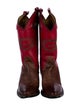 Lucchese Leather Colorblock Pattern Western Boots