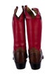 Lucchese Leather Colorblock Pattern Western Boots