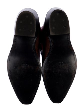 Lucchese Leather Colorblock Pattern Western Boots