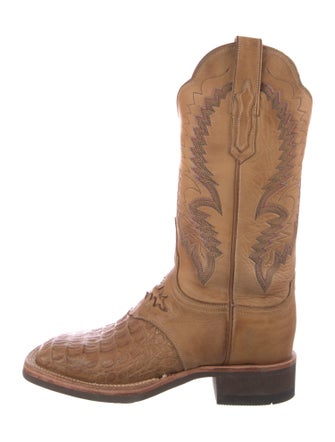 Lucchese Leather Patterned Western Boots