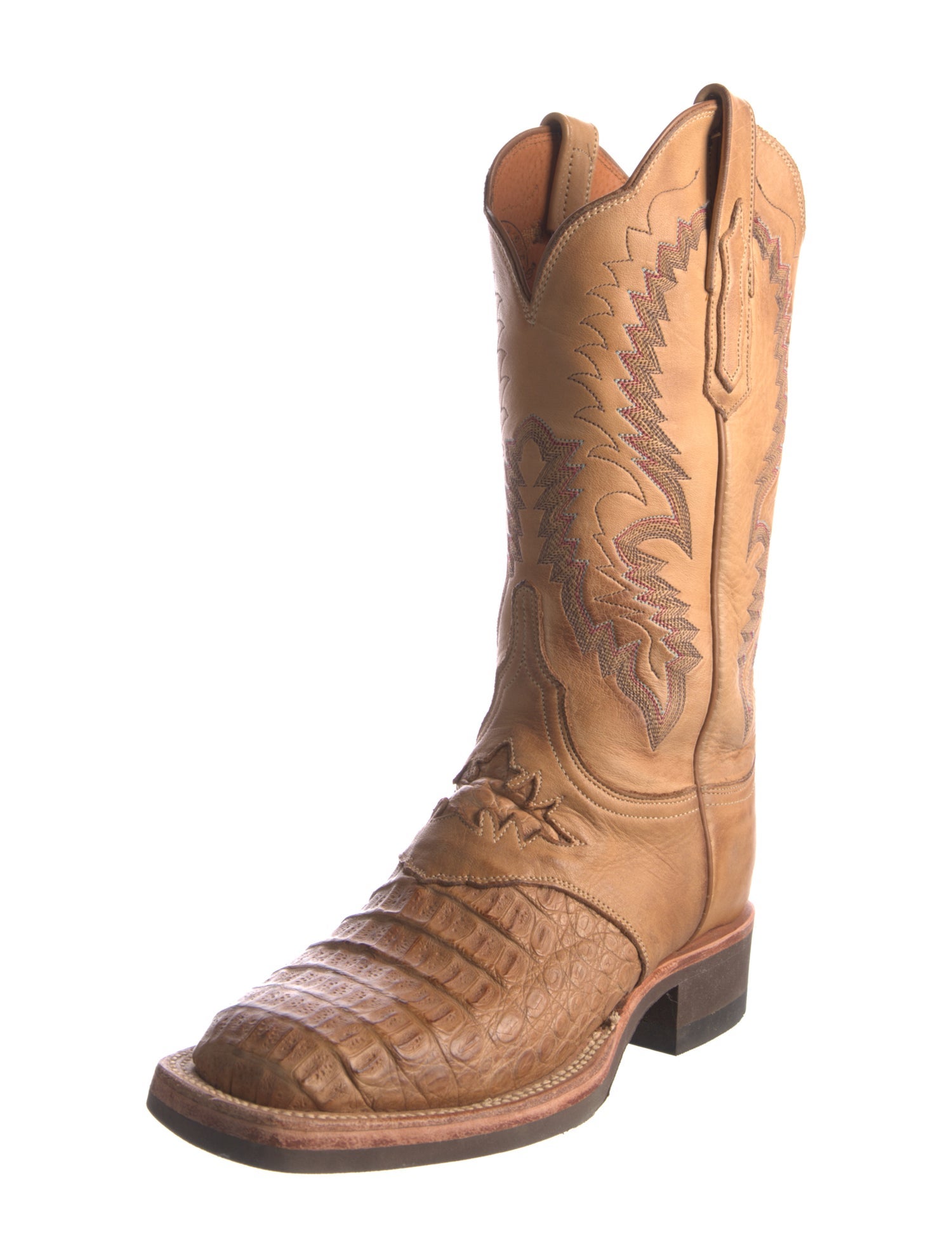 Lucchese Leather Patterned Western Boots