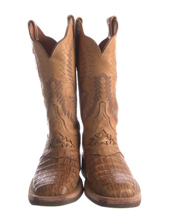 Lucchese Leather Patterned Western Boots