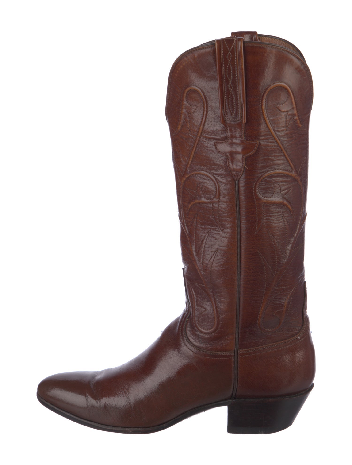 Lucchese Leather Patterned Western Boots