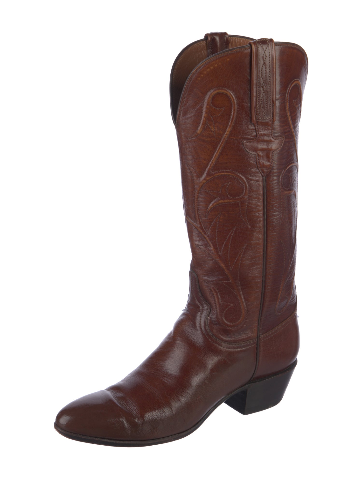 Lucchese Leather Patterned Western Boots