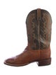 Lucchese Leather Colorblock Pattern Western Boots