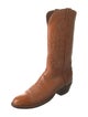 Lucchese Leather Embroidered Accent Western Boots