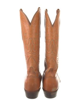 Lucchese Leather Embroidered Accent Western Boots