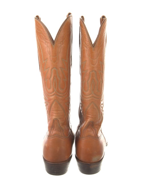 Lucchese Leather Embroidered Accent Western Boots