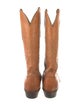 Lucchese Leather Embroidered Accent Western Boots