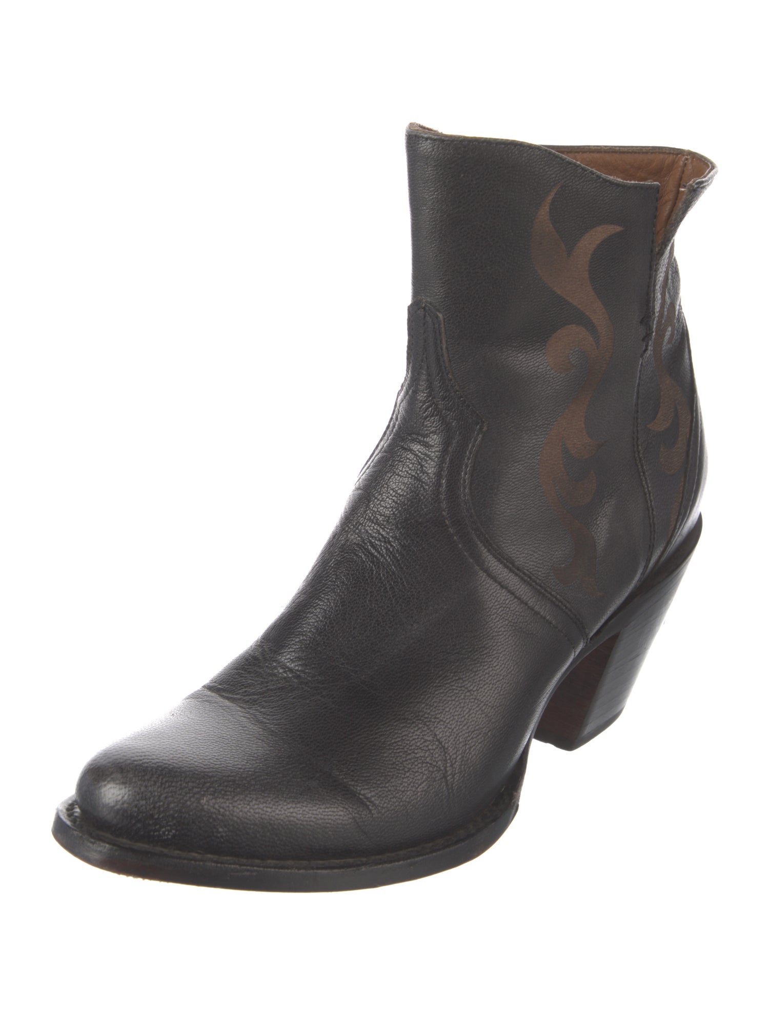 Lucchese Leather Moto Boots