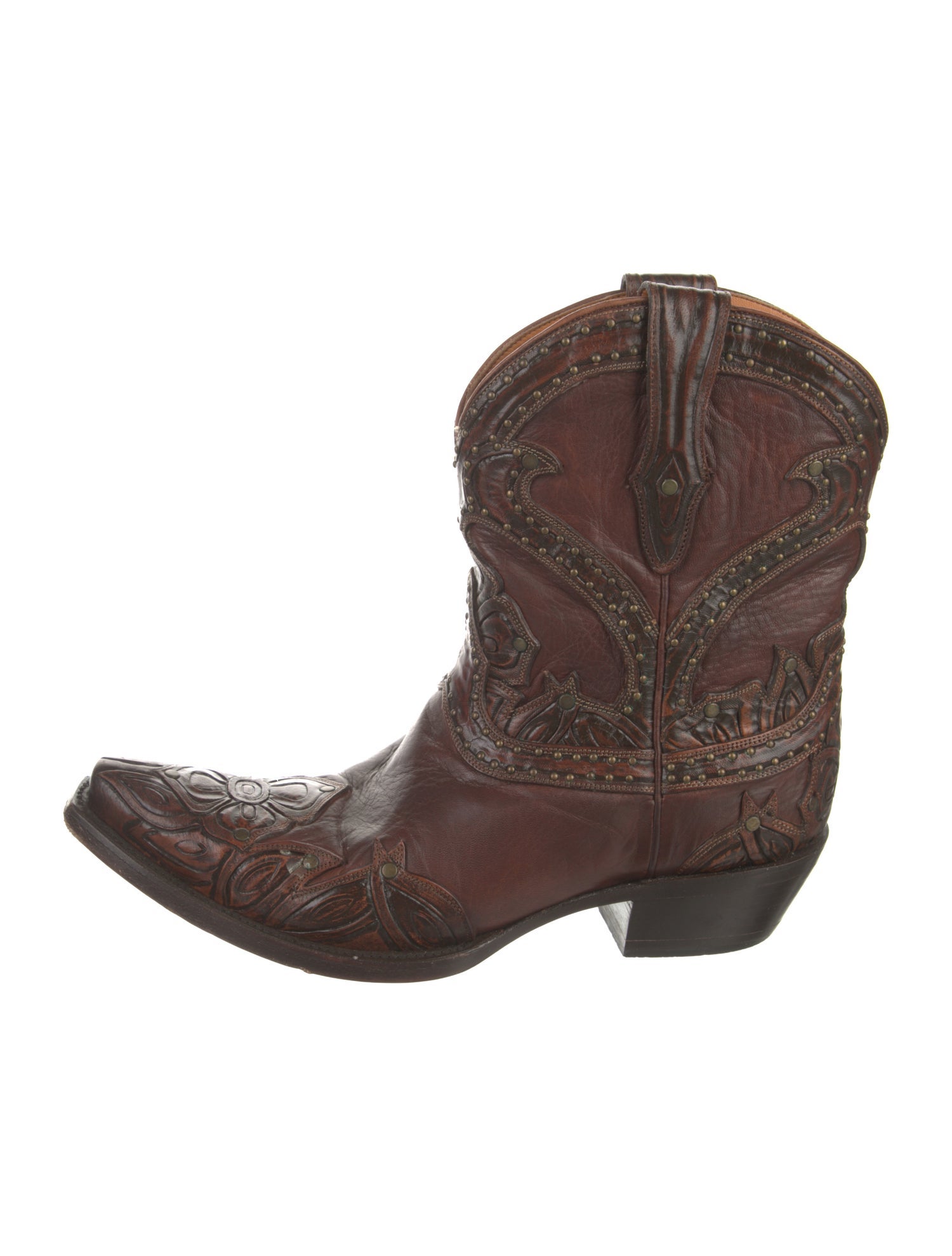 Lucchese Leather Studded Accents Western Boots