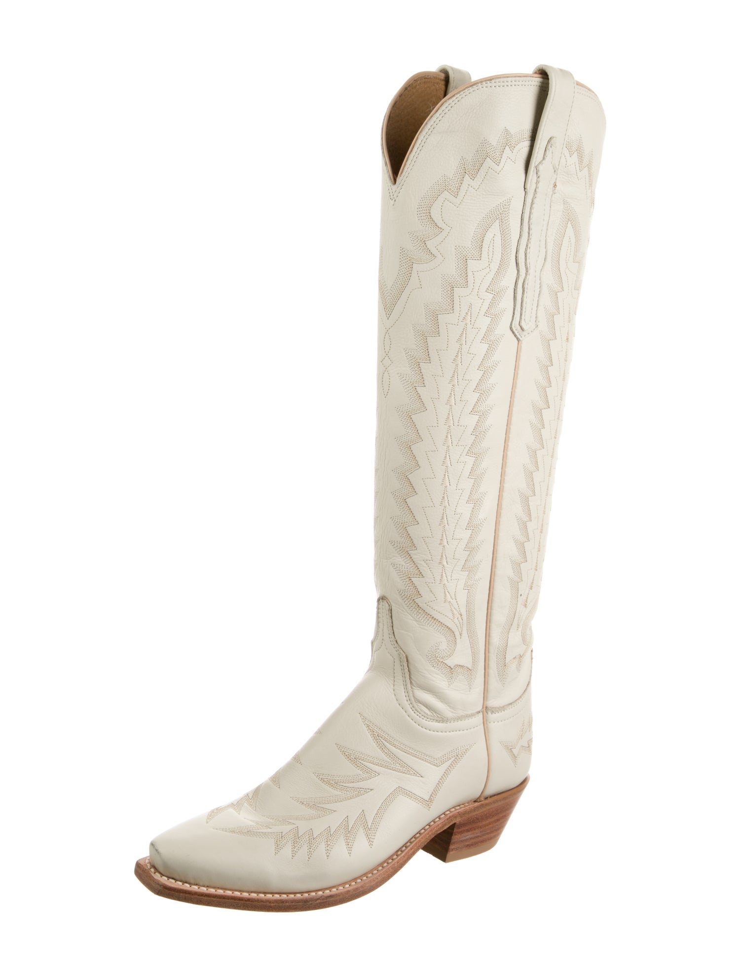 Lucchese Leather Patterned Riding Boots