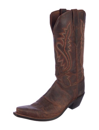 Lucchese Leather Patterned Western Boots