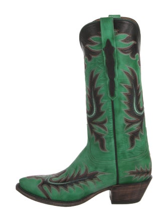 Lucchese Leather Patterned Western Boots