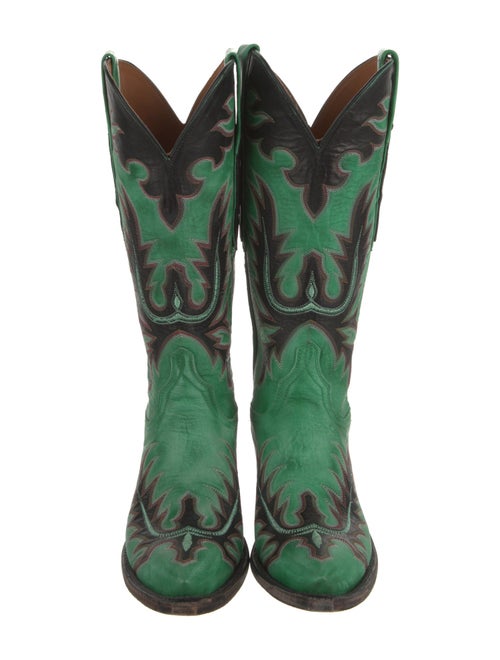 Lucchese Leather Patterned Western Boots