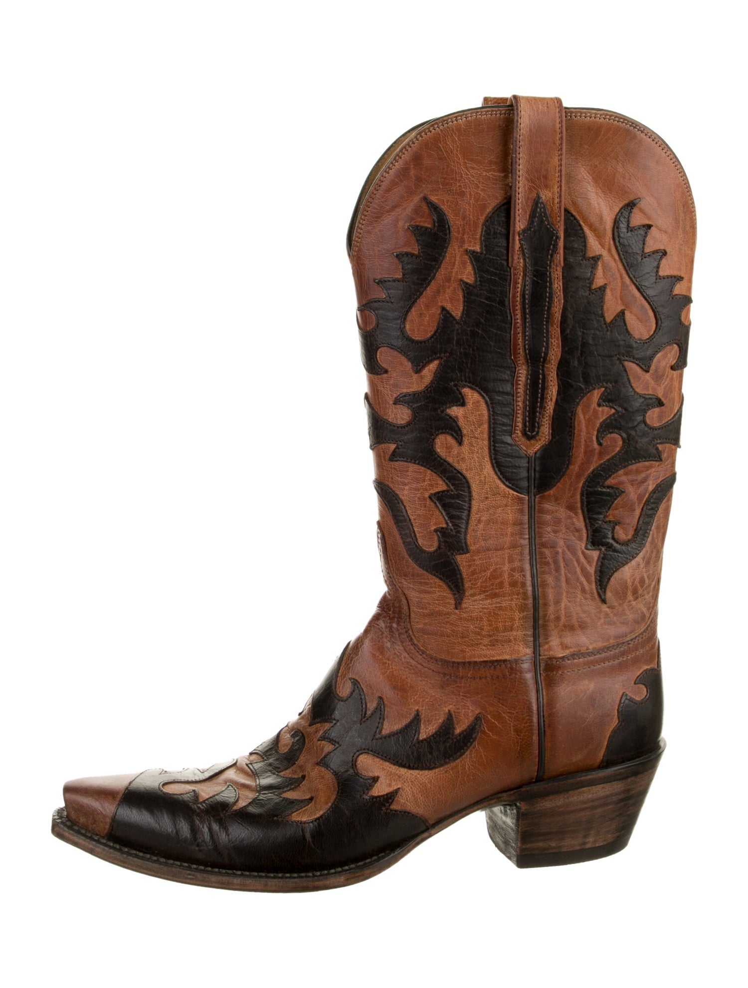 Lucchese Leather Patterned Western Boots