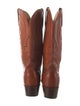 Lucchese Leather Embroidered Accent Western Boots