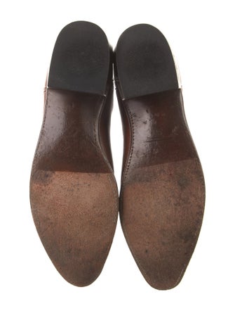 Lucchese Leather Embroidered Accent Western Boots