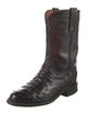 Lucchese Ostrich Embroidered Accent Western Boots
