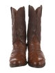 Lucchese Leather Embroidered Accent Western Boots