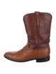 Lucchese Leather Colorblock Pattern Western Boots