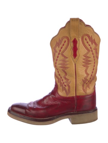 Lucchese Boots Leather Patterned Western 9.5
