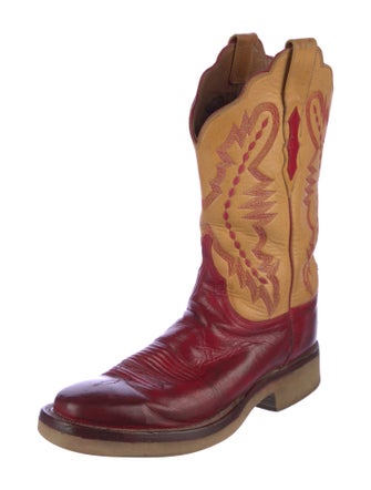Lucchese Leather Patterned Western Boots