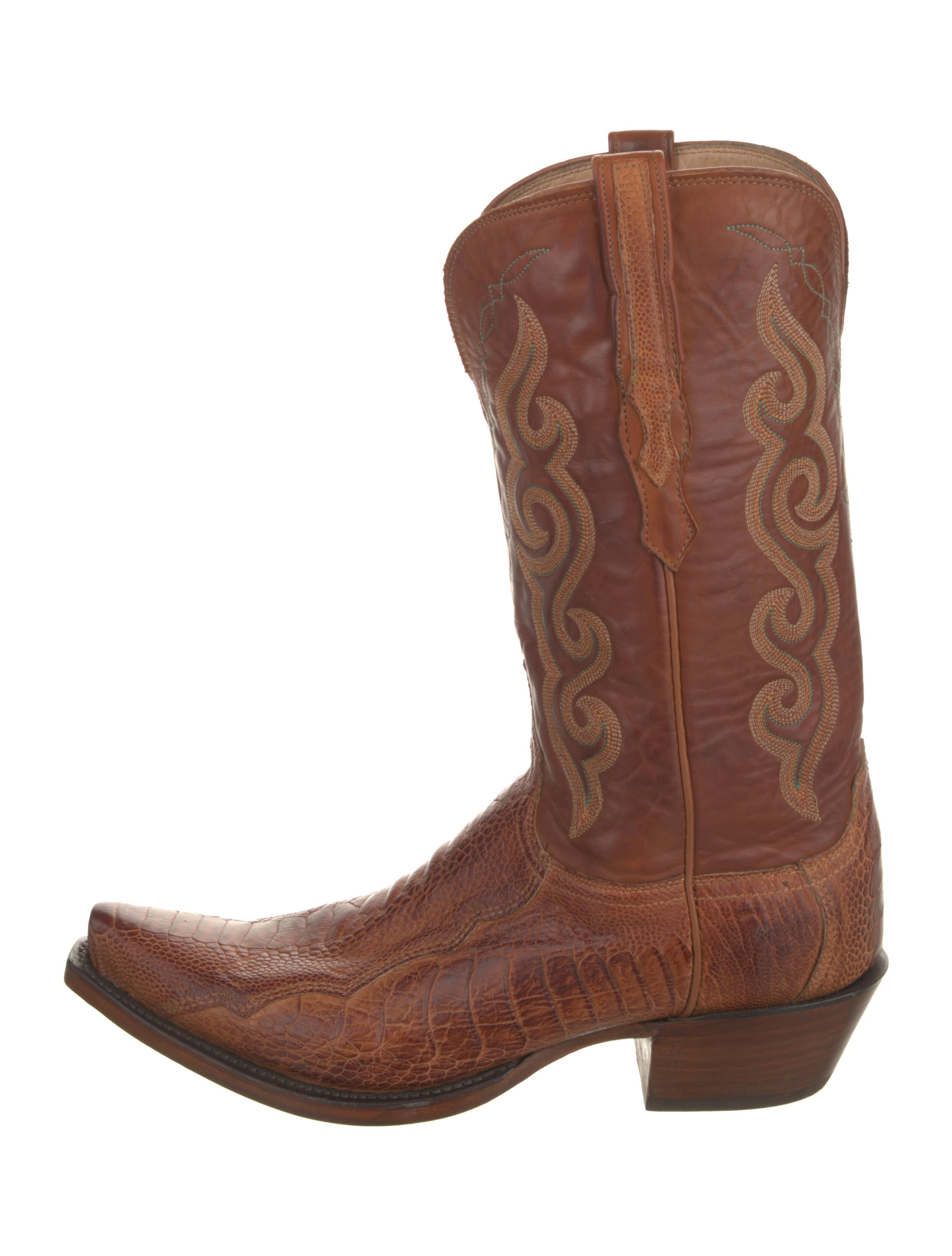 Lucchese Leather Printed Western Boots