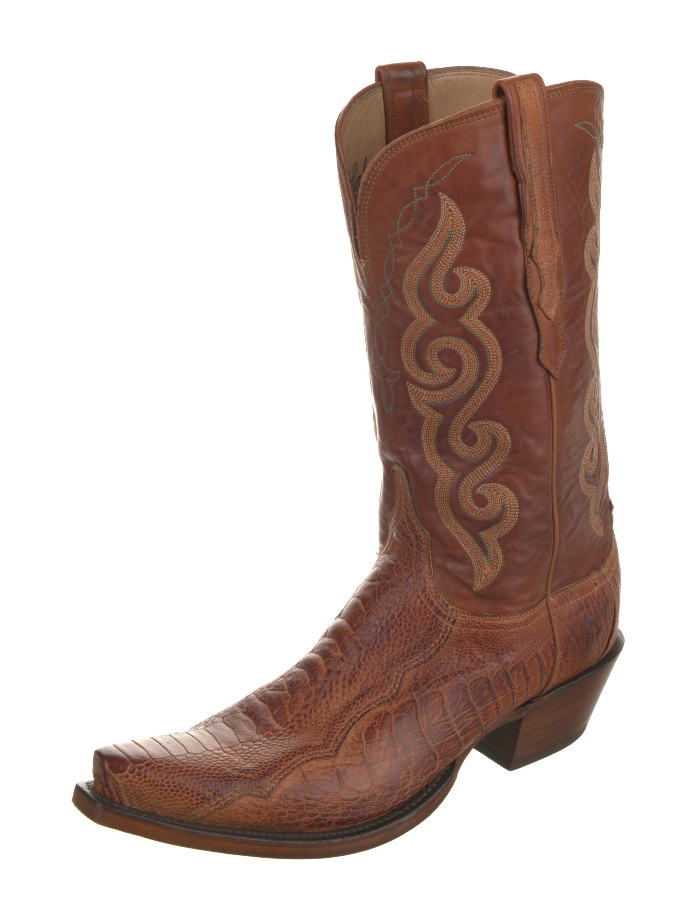 Lucchese Leather Printed Western Boots
