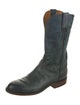 Lucchese Leather Colorblock Pattern Western Boots