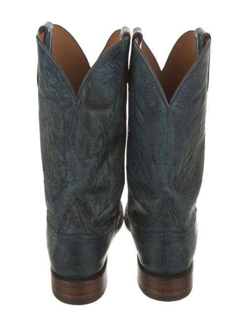 Lucchese Leather Colorblock Pattern Western Boots