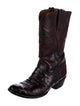 Lucchese Leather Embroidered Accent Western Boots
