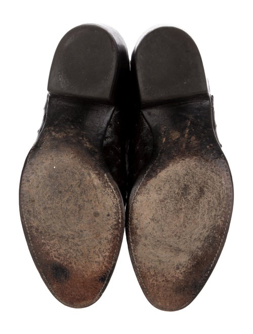 Lucchese Leather Embroidered Accent Western Boots