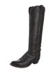 Lucchese Leather Embroidered Accent Riding Boots