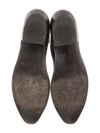 Lucchese Leather Embroidered Accent Riding Boots