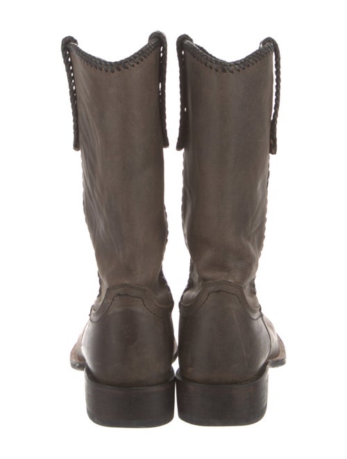 Lucchese Leather Whipstitch Trim Western Boots