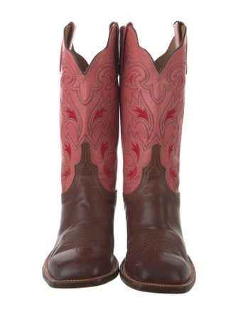 Lucchese Leather Patterned Western Boots