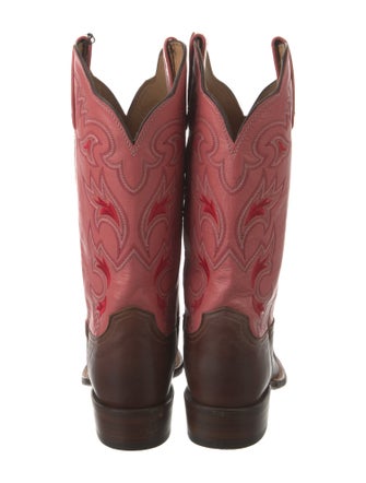 Lucchese Leather Patterned Western Boots