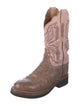 Lucchese Leather Colorblock Pattern Western Boots