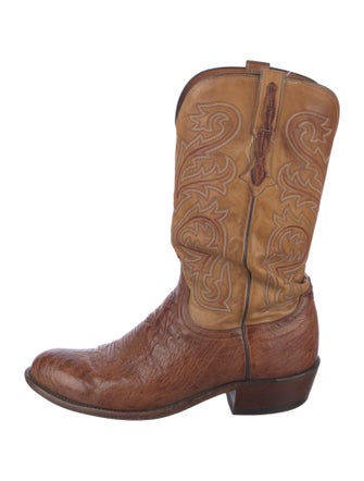 Lucchese Leather Printed Western Boots
