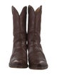 Lucchese Leather Embroidered Accent Western Boots