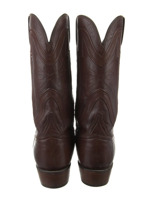 Lucchese Leather Embroidered Accent Western Boots
