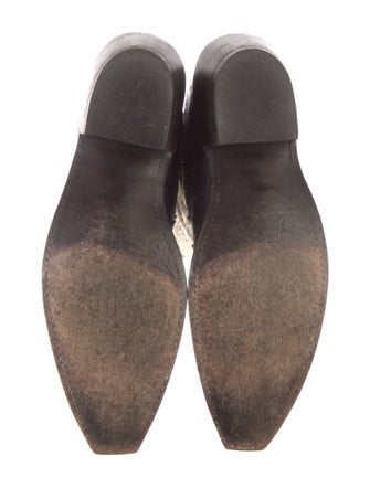 Lucchese Leather Colorblock Pattern Western Boots