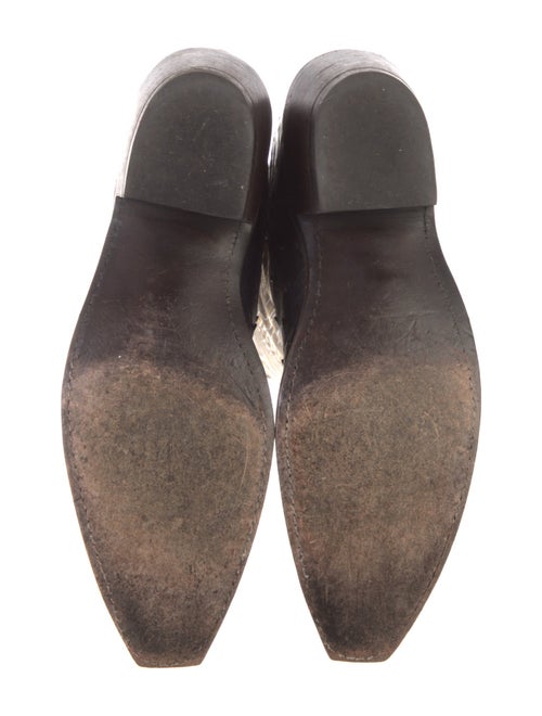 Lucchese Leather Colorblock Pattern Western Boots