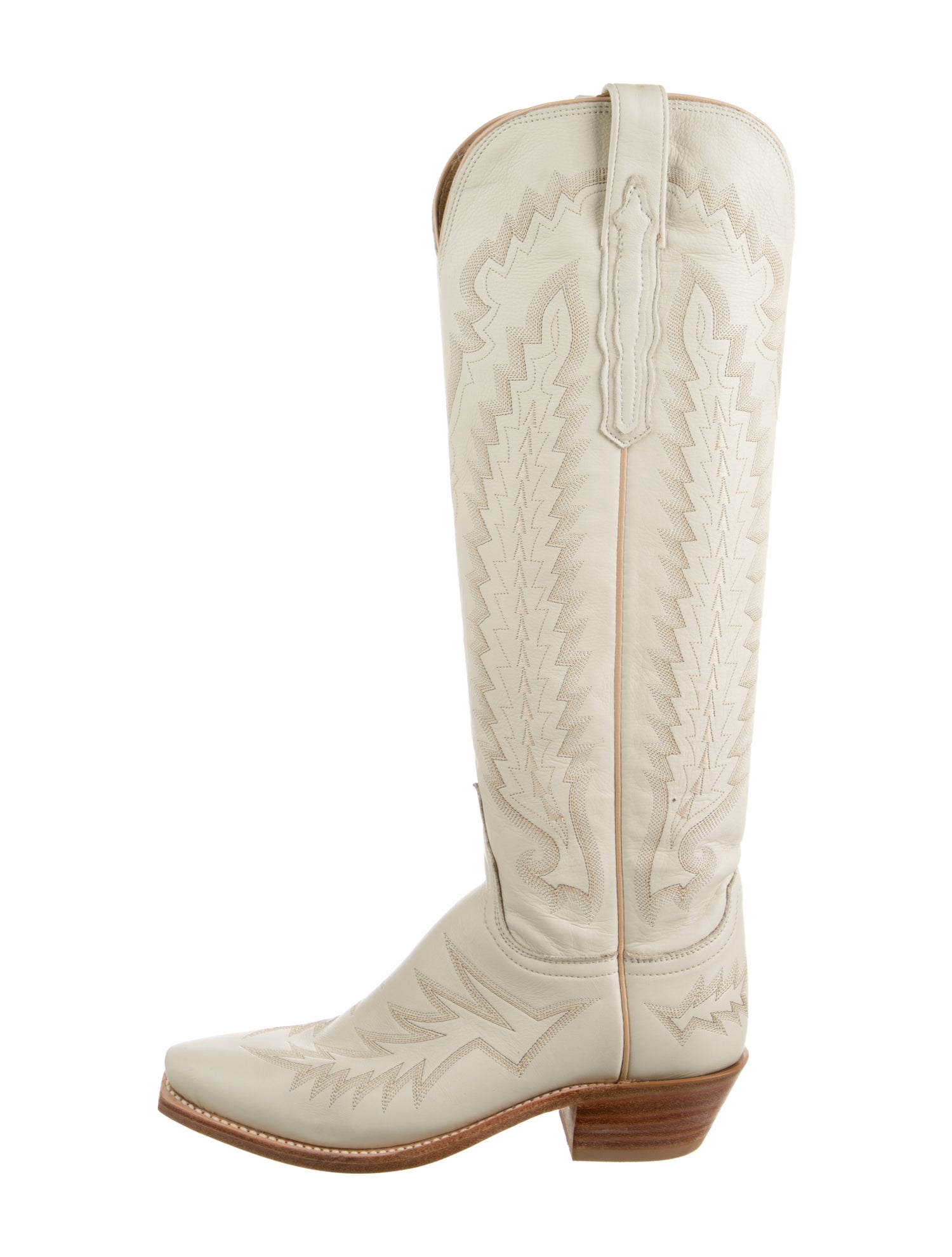 Lucchese Leather Patterned Riding Boots