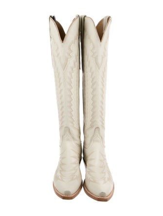 Lucchese Leather Patterned Riding Boots
