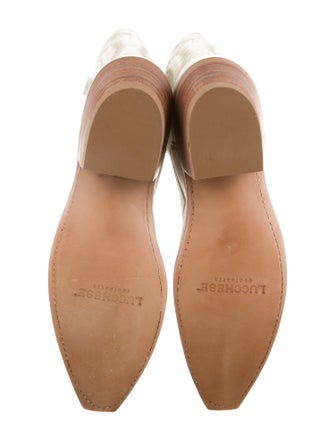 Lucchese Leather Patterned Riding Boots