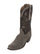 Lucchese Suede Embroidered Accent Western Boots