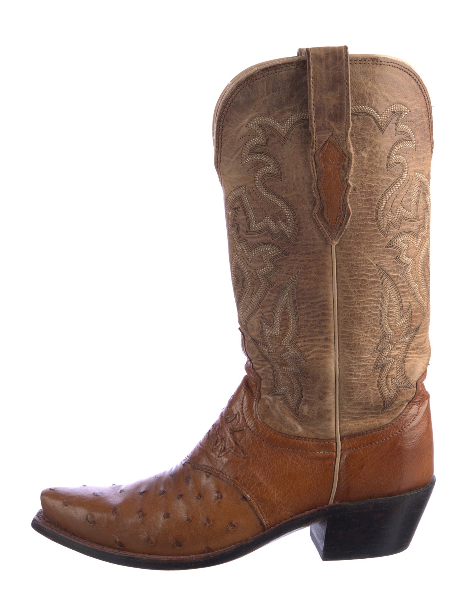 Lucchese Leather Printed Western Boots